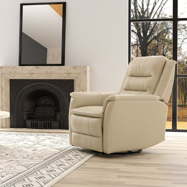 English Elm Global Home Swivel Glider Recliner In Madras Eggshell Leather - Ultimate Comfort & Style For Any Room B339P333955
