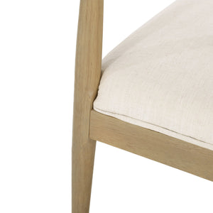 English Elm Christopher Knight Home® - DINING Chair Set of 2 Mid-Century Upholstered Rubberwood Dining Chairs with Tapered Legs and Open Backrest Beige N771P266173M