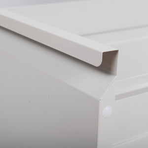 English Elm 4 Drawer Locking File Cabinet on Wheels with Anti-Tilt System, Corrosion-Resistant Metal, Secure Mobile Storage White T2398P310005