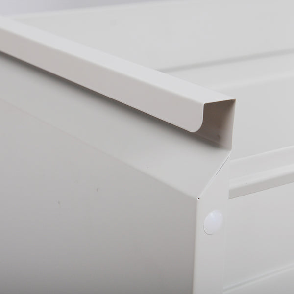 English Elm 4 Drawer Locking File Cabinet on Wheels with Anti-Tilt System, Corrosion-Resistant Metal, Secure Mobile Storage White T2398P310005