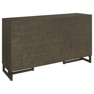 English Elm Glenmoor Rustic Dark Grey 3-Drawer Server with 2 Cabinets, Felt-Lined Drawers & Adjustable Shelves for Stylish Storage and Entertaining (63" W) B062P358299