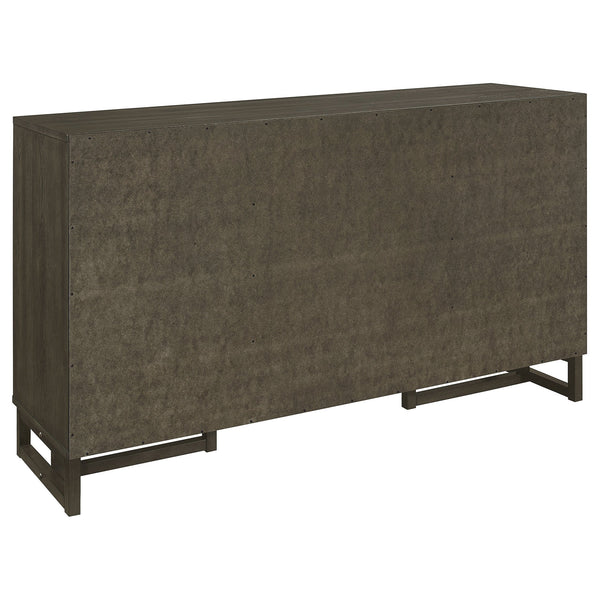 English Elm Glenmoor Rustic Dark Grey 3-Drawer Server with 2 Cabinets, Felt-Lined Drawers & Adjustable Shelves for Stylish Storage and Entertaining (63" W) B062P358299