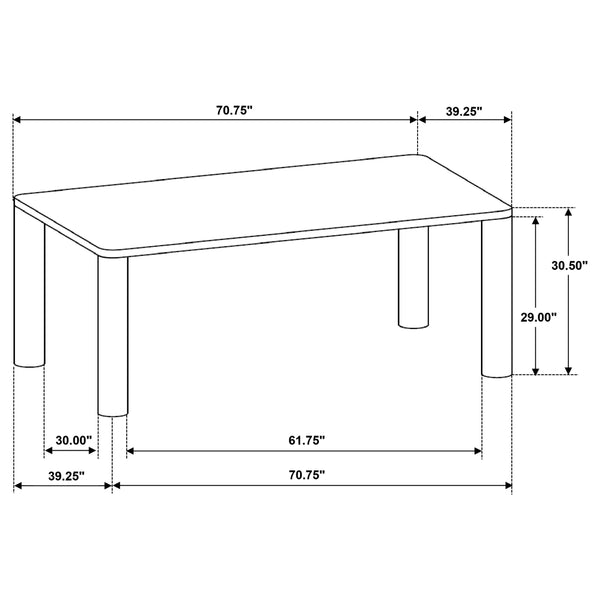English Elm Bryant Oak Veneer Rectangular Dining Table Seats Six with Column Leg Base B062S01455