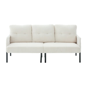 English Elm United We Win Corduroy Loveseat Plush Ergonomic Sofa with Spring Support Metal Legs Beige W1568P410043