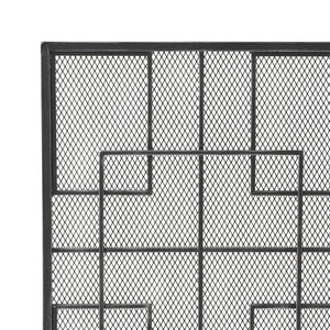 English Elm Christopher Knight Home® - FIRE Dorothy Modern Single Panel Iron Screen with Geometric Mesh Shield — Elegant Hearth Protection Black+Silver 65178.00BLKSILV