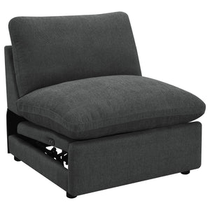 English Elm Hollander Five Piece Modular Sectional with Triple Power Recliners in Plush Grey Fabric B062S01782