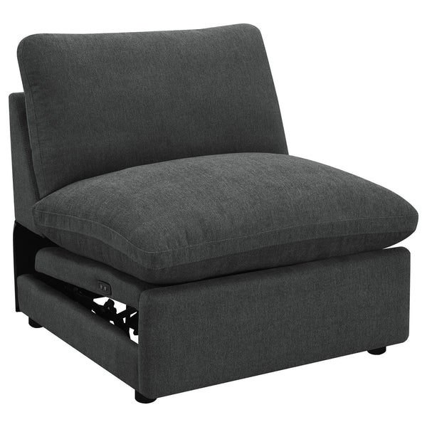 English Elm Hollander Five Piece Modular Sectional with Triple Power Recliners in Plush Grey Fabric B062S01782