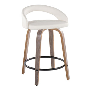 English Elm Counter Stools Set of 2 Swivel Faux Leather Bentwood Kitchen Island Seating B202S01748