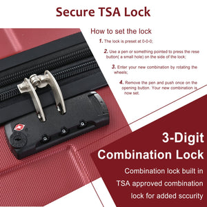 English Elm Hardshell Abs Checked Suitcase with 360 Spinner Wheels Expandable Tsa Lock 28 Inch Red N730P296747J