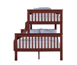 English Elm Marita Cherry Twin/Full Bunk Bed – Durable Pine & MDF, 660lb Capacity, Slat System Included, Right-Ladder B2726S00528