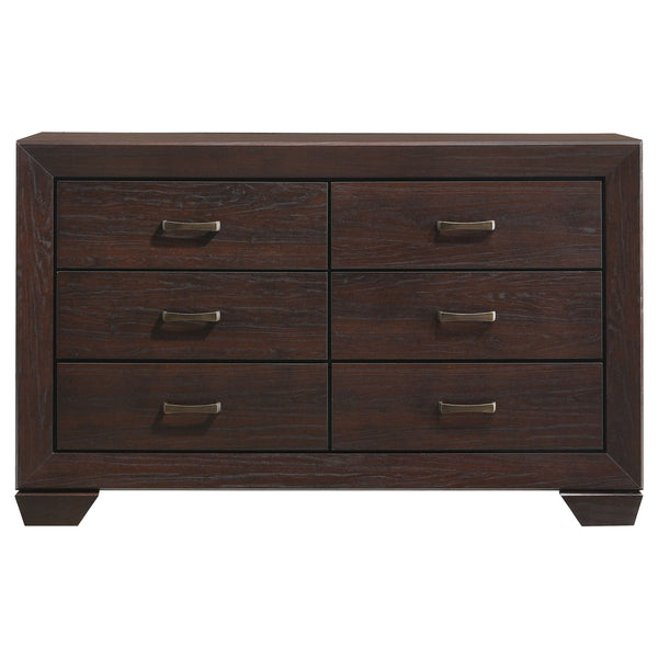 English Elm Warwick Queen Bedroom Set with Leatherette Headboard in Modern Cocoa Finish B062S00756