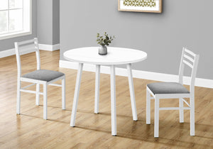 English Elm Dining 3-Piece Space-Saving Drop Leaf Table Set with Padded Ladder-Back Chairs, Modern Compact Design White 39 L x 23 W x 11 H B2710P218796