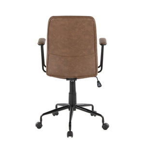 English Elm Office Chair with Faux Leather Upholstery Pneumatic Swivel Seat for Modern Workspaces B202P474196