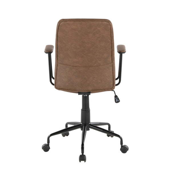 English Elm Office Chair with Faux Leather Upholstery Pneumatic Swivel Seat for Modern Workspaces B202P474196