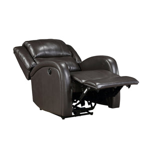 English Elm Modern Power Reclining Chair In Brown Faux Leather – Plush Comfort With Solid Wood Frame Design B011P256235