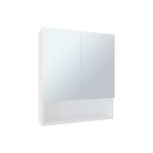 English Elm Medicine Cabinet White Engineered Wood with Mirror, 2 Doors & 3 Shelves, Compact Durable Eco-Friendly Design B097P296819