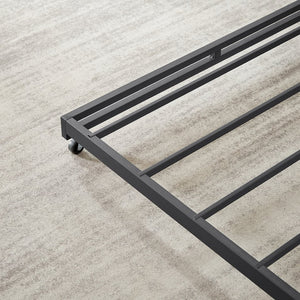 English Elm Daybed, Grey Metal Framed Sofa Bed with Twin Trundle, Durable Iron Frame, 6"-8" Mattress Fit, 78.4" W1162P214581