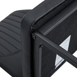 English Elm Luxury Black Dining Chairs Set Of 6 - Modern Ergonomic Pu Upholstered Chairs With Metal Legs W1151P282702