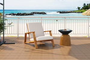 English Elm Christopher Knight Home® - Patio Lounge Chair - Weather-Resistant Beige Cushion & Teak Acacia Wood Frame For Outdoor Elegance N779P291591T