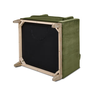 English Elm Jennifer Taylor Home - Knox 36" Modern Farmhouse Arm Chair In Olive Green Velvet - Luxurious Comfort & Timeless Design B2719P238327