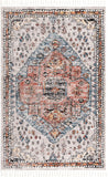 Unique Loom Aramis Victor Machine Made Tribal Rug Gray, Black/Ivory/Rust Red/Terracotta/Light Blue 5' 3" x 8' 0"