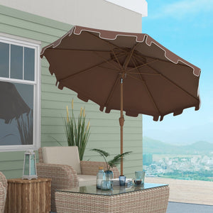 English Elm Outsunny 9' Ruffled Patio Umbrella With Crank & Tilt, Double-Top Vent Design For Garden & Pool Use W2225P217595-GIGA