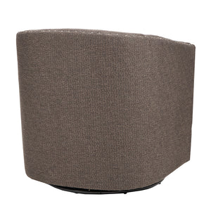 JLA Home Madison Park - Upholstered Swivel Barrel Chair with Nailheads and 360° Metal Base, Plush Foam Cushion, Versatile Elegance Chocolate MP103-0481
