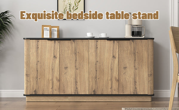 English Elm Multi-Functional Mdf Sideboard - Stylish Storage For Tvs & Tableware, Compact Design, Easy Assembly W3226P279083