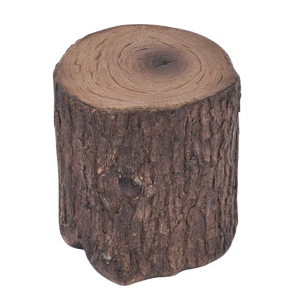 English Elm Tree Stump Mgo Accent Table Realistic Bark Texture Indoor Outdoor Rustic Side N776P372341W