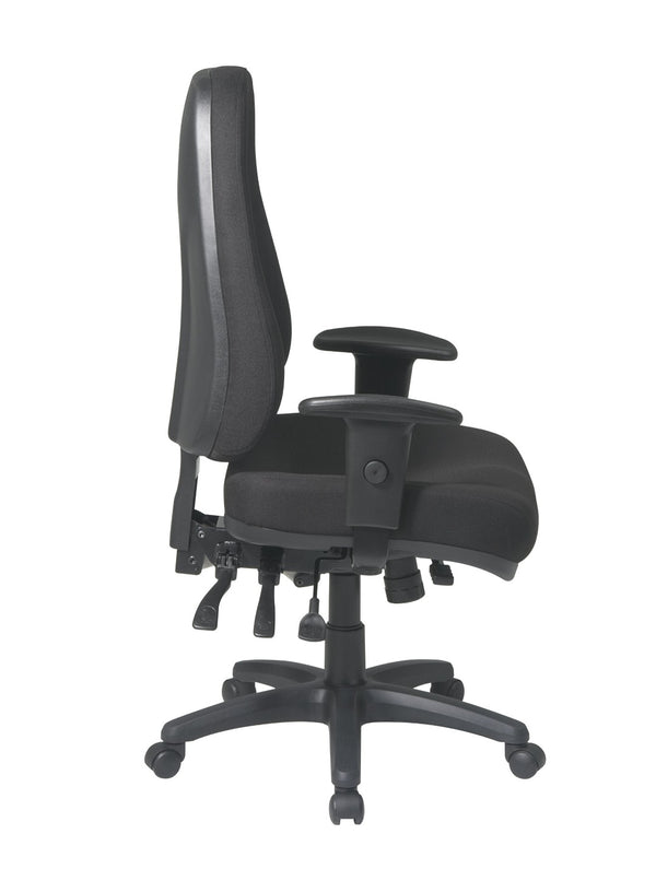 OSP Home Furnishings High Back Ergonomic Office Chair with Lumbar Support Adjustable Arms and Tilt Control 2907-231