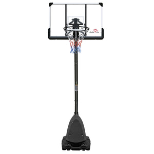 English Elm Double Fish Portable Basketball Hoop 44 Inch Backboard Adjustable Height with Wheeled Base W3087P251062