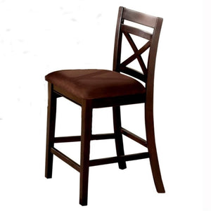 English Elm Transitional Counter Height 3pc Dining Set with USB Charging, Storage Shelves & Padded Seats Espresso 46 L x 46 W x 11 H B2741P384496