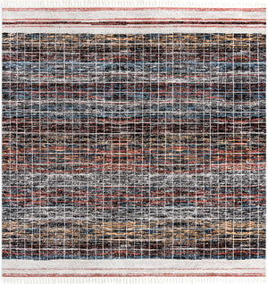 Unique Loom Aramis Oliver Machine Made Tribal Rug Multi, Black/Ivory/Rust Red/Light Blue/Light Brown/Beige 12' 0" x 12' 2"