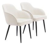 Jolie Dining Chair - Set of 2 Ivory 110157 Zuo Modern