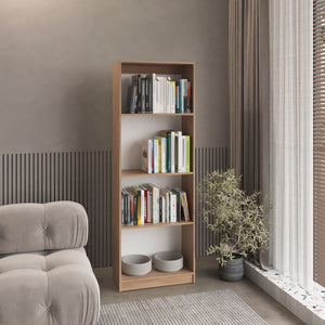 English Elm Bookcase, 11-Shelf Engineered Wood Organizer with Modern Oak & Wenge Finish, Durable, Eco-Friendly Storage Solution Natural Wood 39.37 L x 27.56 W x 3.54 H B097P296879