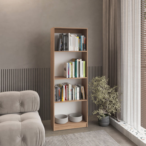 English Elm Bookcase, 11-Shelf Engineered Wood Organizer with Modern Oak & Wenge Finish, Durable, Eco-Friendly Storage Solution Natural Wood 39.37 L x 27.56 W x 3.54 H B097P296879