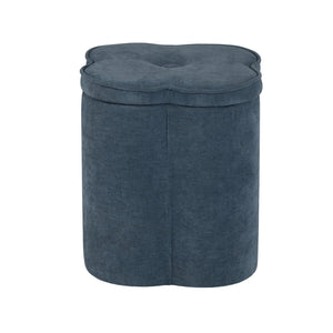 Crestview Collection Modern Seafoam Chenille Ottoman With Hidden Storage And Floral Design For Stylish Living Spaces Navy Solid Wood Evfzr4341nvy