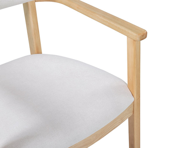 English Elm Indoor Beige Upholstered Dining Chairs Set of 2 Rubberwood Frame for Modern Kitchens Natural N772P389535N