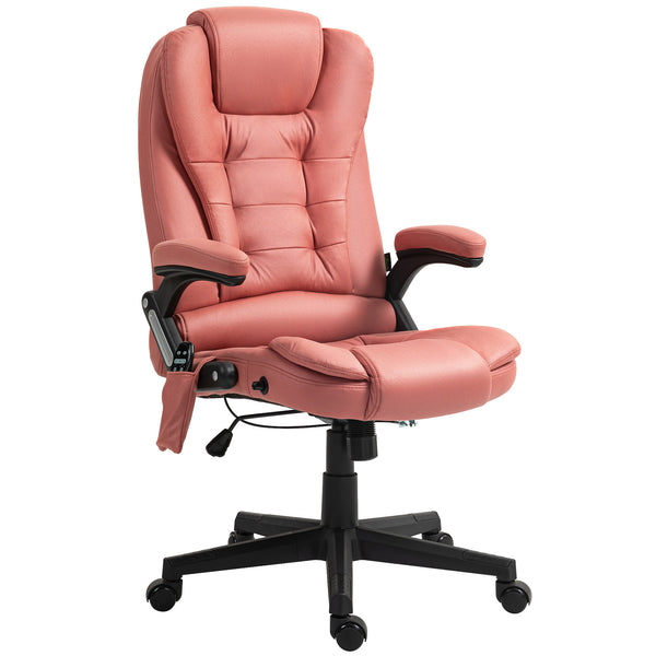 English Elm HOMCOM Executive Massage Office Chair with 6-Point Vibration, Lumbar Heat, Recline & Remote Control Red W2225P229772