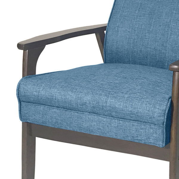 English Elm Christopher Knight Home® - Accent Chair Mid-Century Blue Upholstered Tufted Accent with Rubberwood Frame, Plush 25.75"W x 39"H 66106.00FBLU