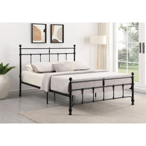 English Elm Durango Powder-coated Open Frame Queen Bed with Ornate Metal Headboard Farmhouse Loft B062P447946