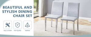 English Elm Four Pu Leather Dining Chairs with Metal Legs Modern Minimalist Set for Stylish Homes W1151P383507