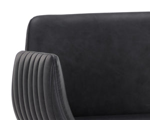 Sunpan Lucano Barstool - Elegant Italian Leather Design with Durable Construction for Stylish Spaces Gold, Bravo Black