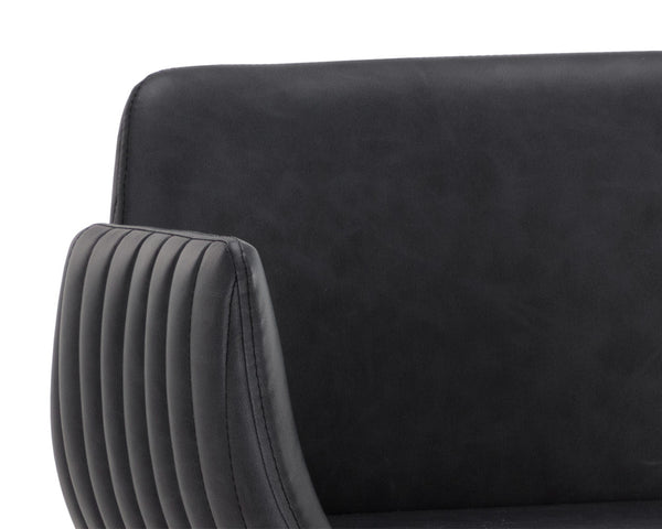 Sunpan Lucano Barstool - Elegant Italian Leather Design with Durable Construction for Stylish Spaces Gold, Bravo Black