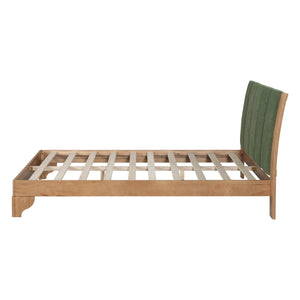 English Elm Christopher Knight Home® - Premium Pine Wood Queen Bed Frame With Upholstered Headboard - Mid-Century Modern Style & Durability N770P345991N_N770P345992N