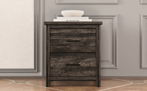 English Elm 4PCS Queen Bedroom Set with Storage Headboard & Built‑In Charging Station, 2 Nightstands, Dresser Antique Gray 54.25 L x 18.75 W x 9.25 H N733S307937A