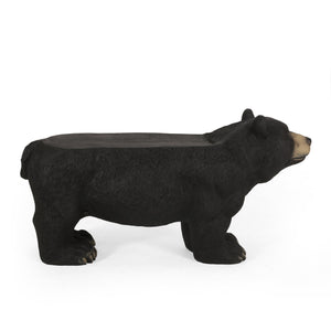 English Elm Christopher Knight Home® - MGO Bear Bench Lightweight Concrete Outdoor Bench in Matte Black with Detailed Bear Design, 31.75" W 72985.00