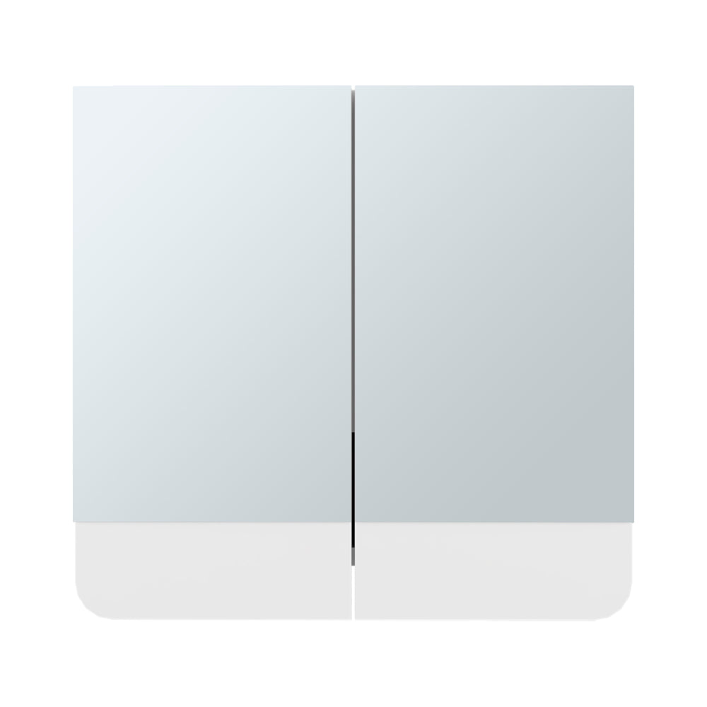 English Elm White 2-Door Medicine Cabinet with Three Shelves, Sleek White Melamine Finish for Organized Bathrooms B062P380063