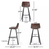 Christopher Knight Home® - Noble House - Dax Modern Upholstered Bar Stool, Brown and Black - Set of 2