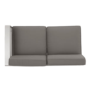 English Elm Cape Coral Outdoor Sectional Sofa Set with Aluminum Frame and Glass Top Coffee Table 57589.00